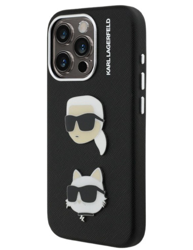 KARL LAGERFELD CARCASA GRAINED K&C IPHONE 15 PRO NEGRO
