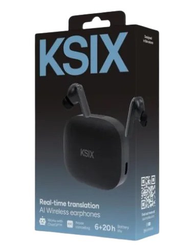 KSIX AURICULARES INALAMBRICOS TRADUCCIÓN IA ANC+ENC NEGRO