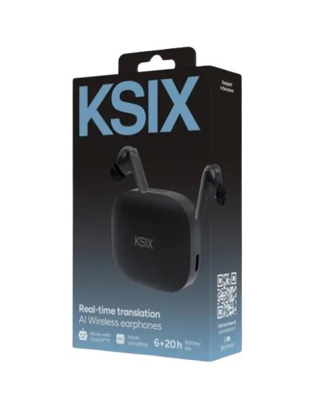 KSIX AURICULARES INALAMBRICOS TRADUCCIÓN IA ANC+ENC NEGRO