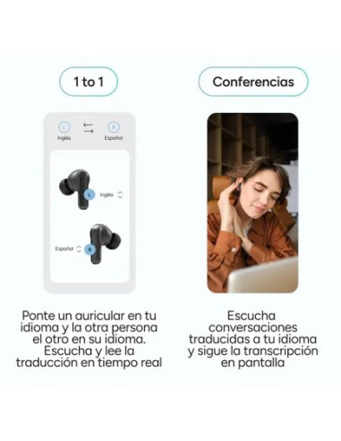 KSIX AURICULARES INALAMBRICOS TRADUCCIÓN IA ANC+ENC NEGRO