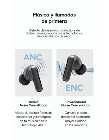 KSIX AURICULARES INALAMBRICOS TRADUCCIÓN IA ANC+ENC NEGRO