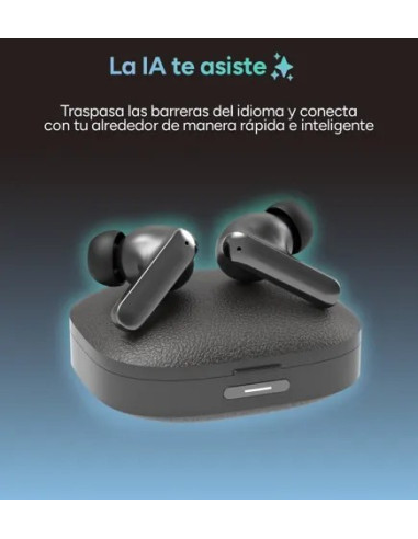 KSIX AURICULARES INALAMBRICOS TRADUCCIÓN IA ANC+ENC NEGRO