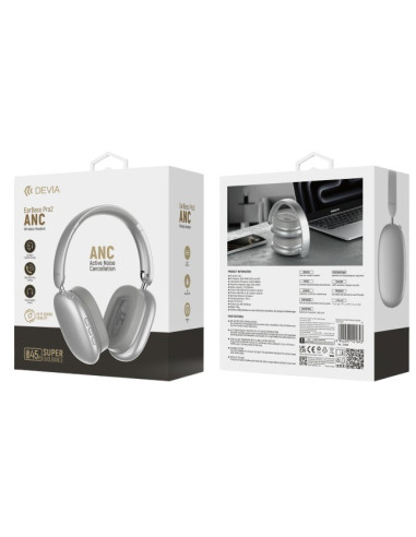 DEVIA AURICULAR BLUETOOTH ANC EARBASS PRO2 PLATA