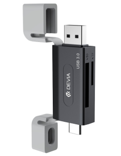 DEVIA LECTOR DE TARJETA USB/USB-C 3.0 NEGRO
