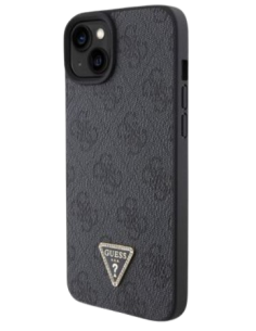 GUESS CARCASA 4G TRIANGLE STRASS IPHONE 15 NEGRO