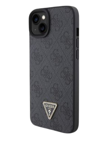 GUESS CARCASA 4G TRIANGLE STRASS IPHONE 15 NEGRO