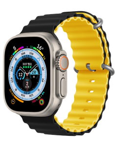 DEVIA CORREA SILICONE TWO-TONE SPORT6 Apple WATCH 42/44/45/49mm NEGRO/AMARILLO