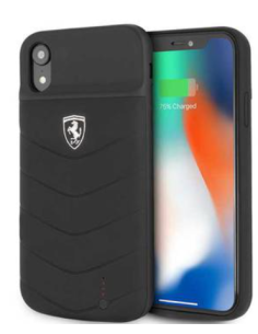 FERRARI FUNDA CON BATERIA 4000 mAh IPHONE XR NEGRO