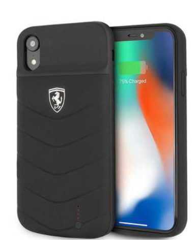 FERRARI FUNDA CON BATERIA 4000 mAh IPHONE XR NEGRO