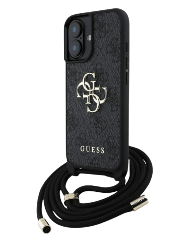GUESS CARCASA CROSSBODY STRAP 4G IPHONE 16 GRIS