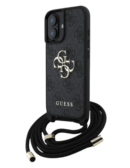 GUESS CARCASA CROSSBODY STRAP 4G IPHONE 16 GRIS