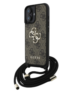 GUESS CARCASA CROSSBODY STRAP 4G IPHONE 16 MARRON