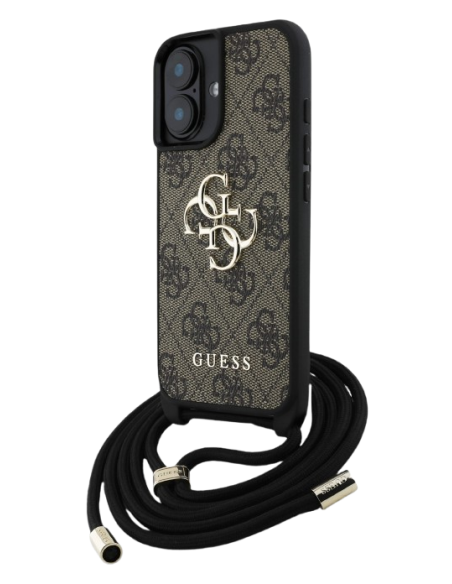 GUESS CARCASA CROSSBODY STRAP 4G IPHONE 16 MARRON