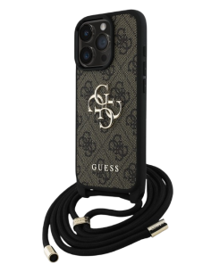 GUESS CARCASA CROSSBODY STRAP 4G IPHONE 16 PRO MARRON