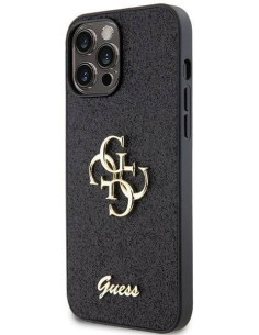 GUESS CARCASA GLITTER 4G IPHONE 16 PRO MAX NEGRO