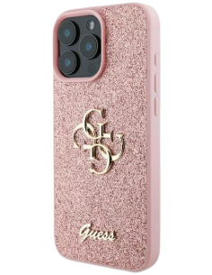 GUESS CARCASA GLITTER 4G IPHONE 16 PRO MAX ROSA