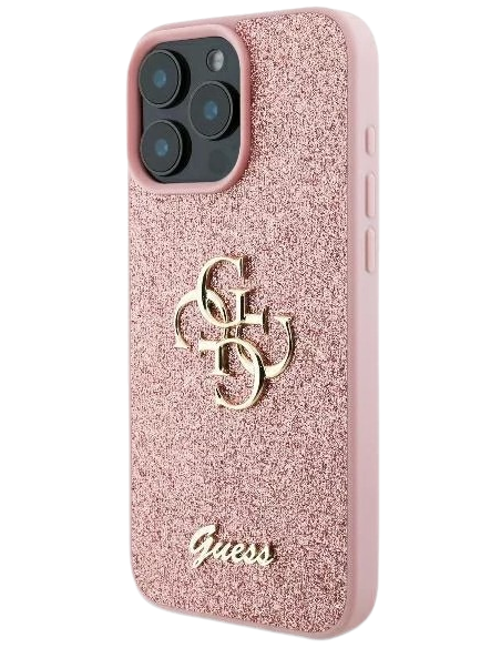 GUESS CARCASA GLITTER 4G IPHONE 16 PRO MAX ROSA