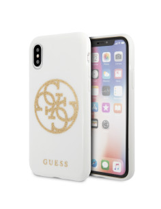 GUESS CARCASA GLITTER CIRCLE IPHONE X/XS BLANCO