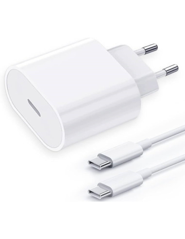 SAMSUNG CARGADOR 15W PD TIPO C + CABLE C-C BLANCO