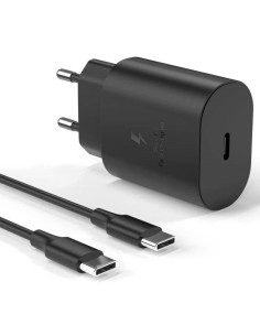 SAMSUNG CARGADOR 15W PD TIPO C + CABLE C-C NEGRO