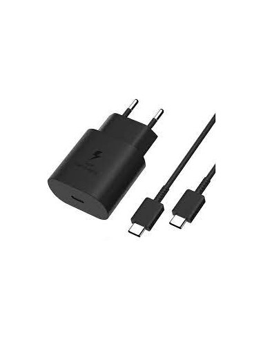 SAMSUNG CARGADOR TIPO C 25w + CABLE NEGRO