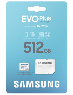SAMSUNG TARJETA MICRO SDXC EVO PLUS 512GB 160 MBPs