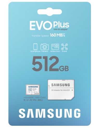 SAMSUNG TARJETA MICRO SDXC EVO PLUS 512GB 160 MBPs