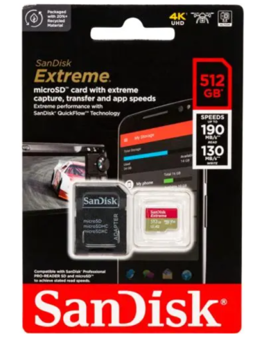 SANDISK EXTREME A2 MICROSDXC 512GB