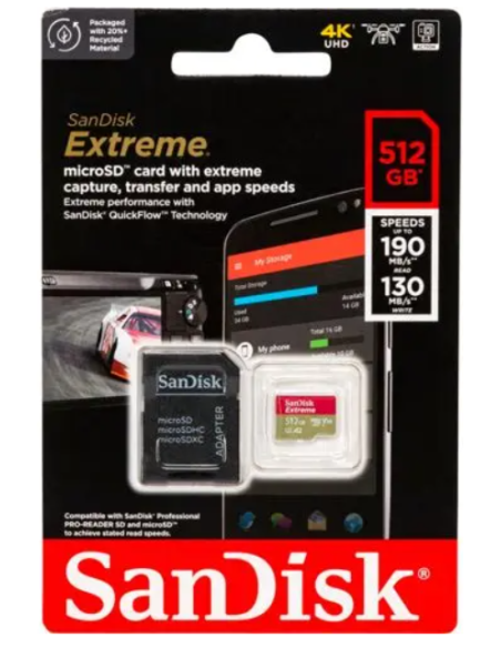 SANDISK EXTREME A2 MICROSDXC 512GB