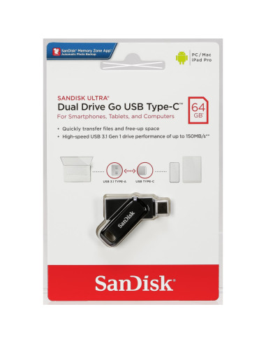 SANDISK PENDRIVE DUAL USB - TYPE C 64GB