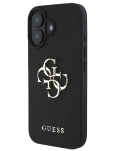 GUESS CARCASA GRAINED 4G IPHONE 16 NEGRO