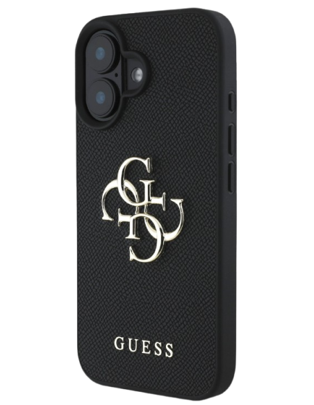 GUESS CARCASA GRAINED 4G IPHONE 16 NEGRO