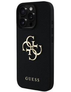 GUESS CARCASA GRAINED 4G IPHONE 16 PRO MAX NEGRO