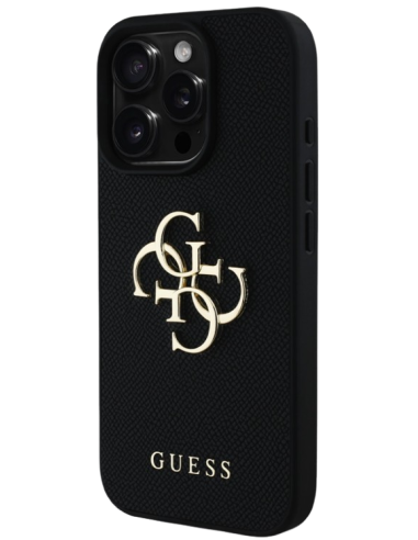 GUESS CARCASA GRAINED 4G IPHONE 16 PRO MAX NEGRO