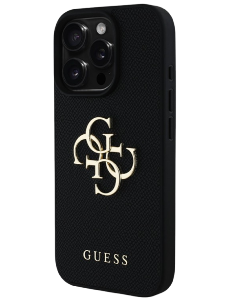 GUESS CARCASA GRAINED 4G IPHONE 16 PRO MAX NEGRO