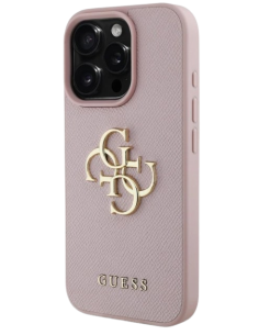 GUESS CARCASA GRAINED 4G IPHONE 16 PRO ROSA