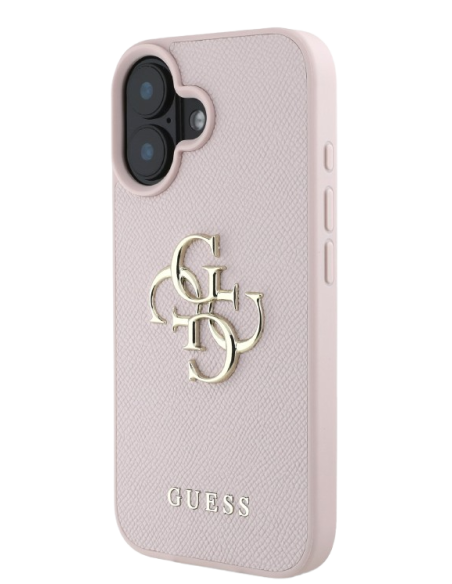 GUESS CARCASA GRAINED 4G IPHONE 16 ROSA