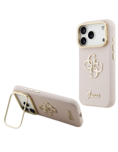 GUESS CARCASA GRAINED 4G SOPORTE CAMARA IPHONE 17 PRO MAX ROSA