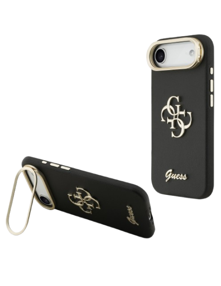 GUESS CARCASA GRAINED 4G SOPORTE CAMARA IPHONE AIR NEGRO