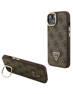 GUESS CARCASA MAGSAFE 4G TRIANGLE SOPORTE CAMARA IPHONE 13 MARRON