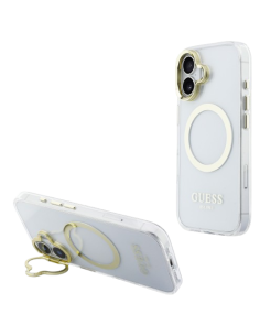 GUESS CARCASA MAGSAFE SOPORTE CAMARA IPHONE 16 DORADO