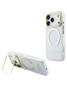 GUESS CARCASA MAGSAFE SOPORTE CAMARA IPHONE 17 PRO DORADO