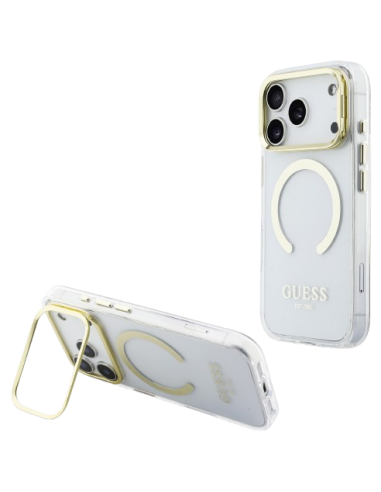 GUESS CARCASA MAGSAFE SOPORTE CAMARA IPHONE 17 PRO DORADO