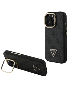 GUESS CARCASA MAGSAFE TRIANGLE 4G SOPORTE CAMARA IPHONE 15 PRO NEGRO