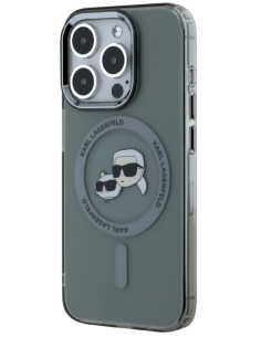KARL LAGERFELD CARCASA MAGSAFE IML K&C HEADS IPHONE 15 PRO MAX NEGRO