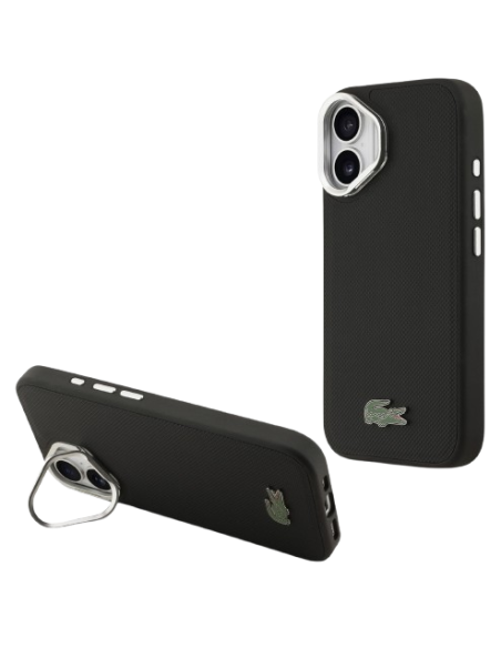 LACOSTE CARCASA MAGSAFE SOPORTE CAMARA IPHONE 17 NEGRO
