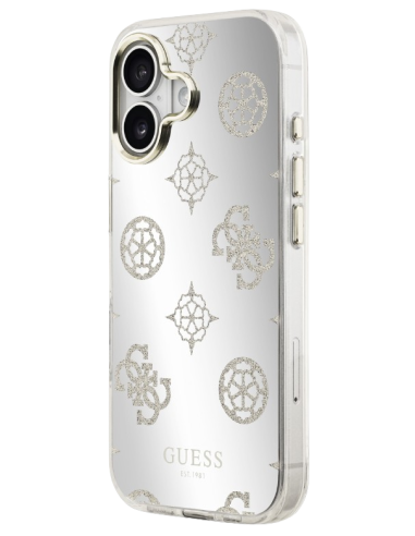 GUESS CARCASA MAGSAFE MIRROR GLITTER IPHONE 16 DORADO