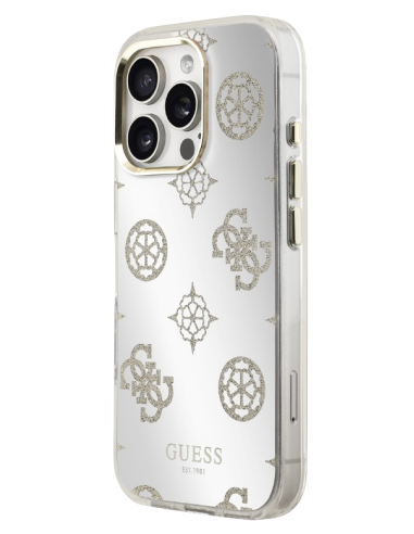 GUESS CARCASA MAGSAFE MIRROR GLITTER IPHONE 16 PRO MAX DORADO