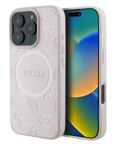GUESS CARCASA MAGSAFE PEONY CLASSIC IPHONE 16 PRO MAX ROSA