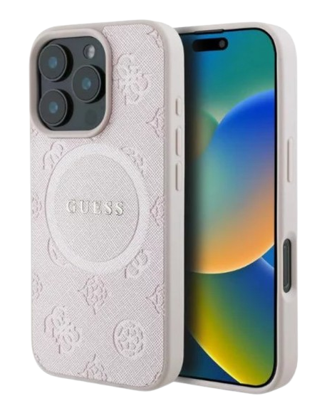 GUESS CARCASA MAGSAFE PEONY CLASSIC IPHONE 16 PRO MAX ROSA